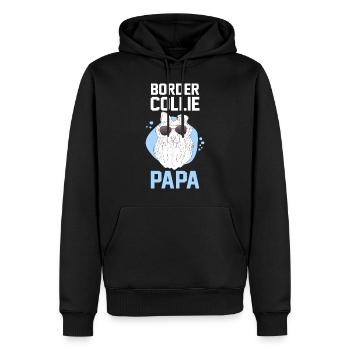 Hund Border Collie Papa - Männer Premium Bio Hoodie - Schwarz - Vorne - Nico (187cm)