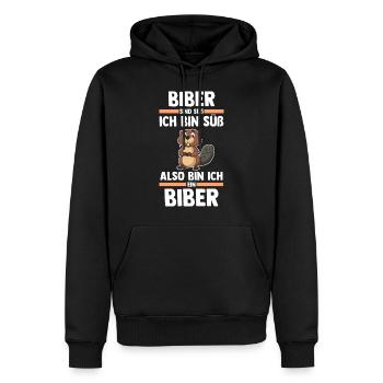 Nagetier Biberliebhaber Biber - Männer Premium Bio Hoodie - Schwarz - Vorne - Nico (187cm)
