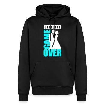Jeu de couple de mariage sur le couple de mariage Jga - Sweat à capuche Premium bio Homme - noir - Devant - Nico (187cm)