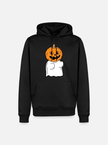Funny Pumpkin Halloween Ghost - Men’s Premium Organic Hoodie - black