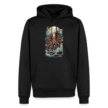 Ukiyo-E Japan Art Style Ästhetischer Kraken - Männer Premium Bio Hoodie - Schwarz - Vorne - Nico (187cm)
