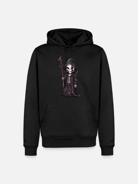Cute Skeleton Magician Halloween Magic - Men’s Premium Organic Hoodie - black