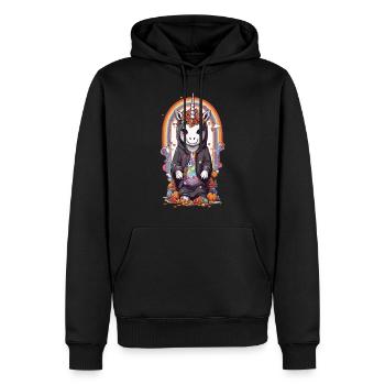 Halloween Einhorn Zauber und Regenbogen Party - Männer Premium Bio Hoodie - Schwarz - Vorne - Nico (187cm)