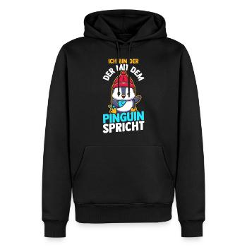 Pinguin - Männer Premium Bio Hoodie - Schwarz - Vorne - Nico (187cm)
