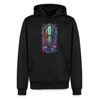 Monstre occulte démone tentacules design gothique - Sweat à capuche Premium bio Homme - noir - Devant - Nico (187cm)
