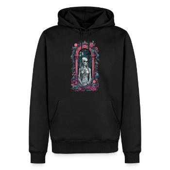 Gothic Skull Girl Pastel Okkult Vintage Design - Männer Premium Bio Hoodie - Schwarz - Vorne - Nico (187cm)