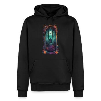 Cimetière gothique Vintage Pastel Goth Design - Sweat à capuche Premium bio Homme - noir - Devant - Nico (187cm)