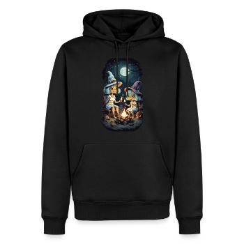 Lustige Hexen Lagerfeuer Halloween Kinder - Männer Premium Bio Hoodie - Schwarz - Vorne - Nico (187cm)