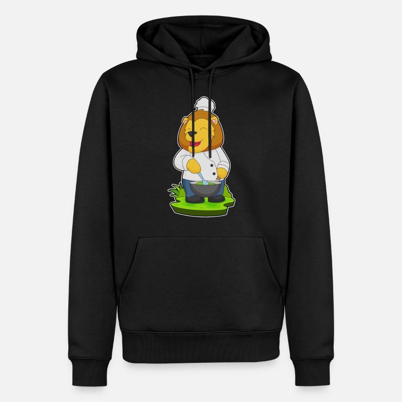 Chapeau de chef Lion - Sweat à capuche Premium bio Homme - noir