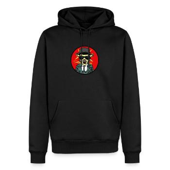 Horror clown with sunglasses and cap - Men’s Premium Organic Hoodie - black - Front - Nico (187cm)