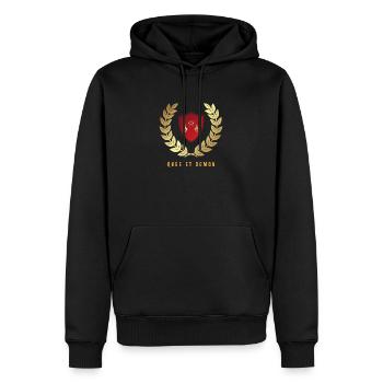 Engel und Dämon - Männer Premium Bio Hoodie - Schwarz - Vorne - Nico (187cm)