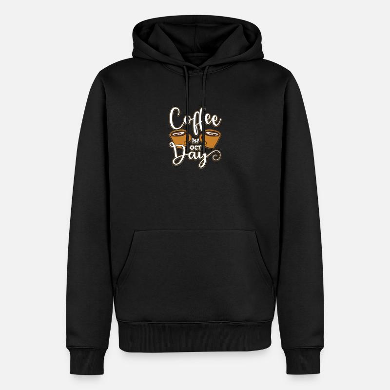 Journée café - Sweat à capuche Premium bio Homme - noir