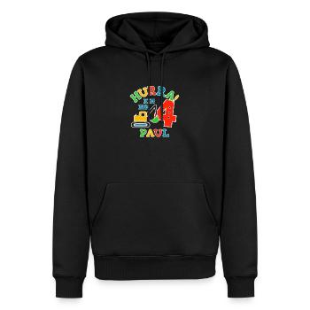 Name Paul 4. Geburtstag Personalisiert - Männer Premium Bio Hoodie - Schwarz - Vorne - Nico (187cm)