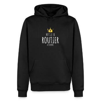 Meilleur routier du monde - Sweat à capuche Premium bio Homme - noir - Devant - Nico (187cm)