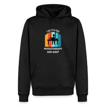Physiothérapeute Cadeau humoristique disant drôle - Sweat à capuche Premium bio Homme - noir - Devant - Nico (187cm)