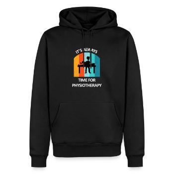 Physiothérapeute Cadeau humoristique disant drôle - Sweat à capuche Premium bio Homme - noir - Devant - Nico (187cm)