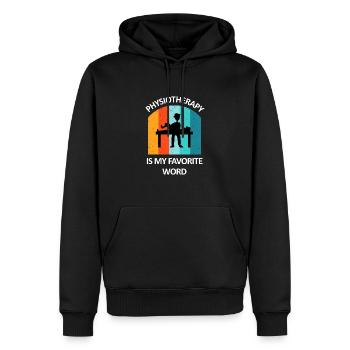 Physiotherapeut Humorvoll Geschenk Spruch Lustig - Männer Premium Bio Hoodie - Schwarz - Vorne - Nico (187cm)