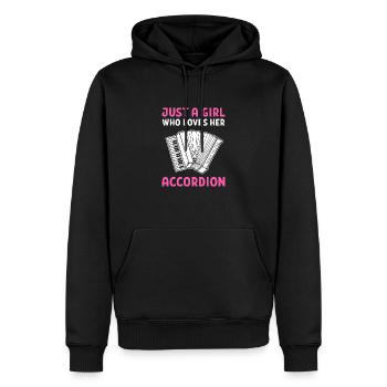 accordéon - Sweat à capuche Premium bio Homme - noir - Devant - Nico (187cm)