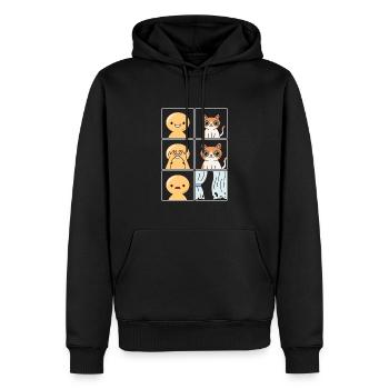 Conception de rideaux détruits pour chats - Sweat à capuche Premium bio Homme - noir - Devant - Nico (187cm)