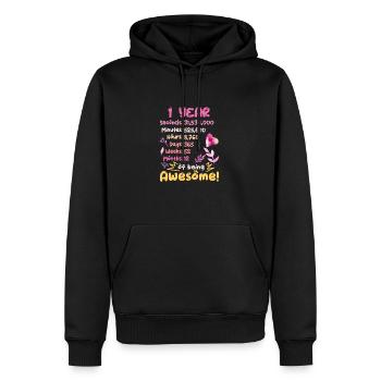 Tenue d’anniversaire pour 1 an ! 1er anniversaire - Sweat à capuche Premium bio Homme - noir - Devant - Nico (187cm)