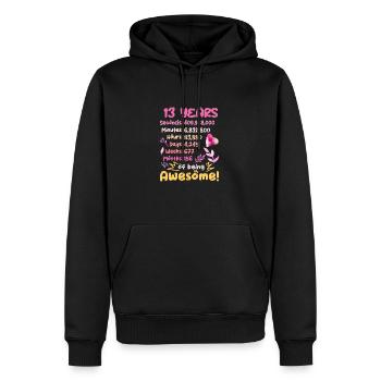 13 years old! Birthday Gift 13th Birthday - Men’s Premium Organic Hoodie - black - Front - Nico (187cm)