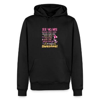 22 Jahre alt! Geburtstagsgeschenk 22. Geburtstag - Männer Premium Bio Hoodie - Schwarz - Vorne - Nico (187cm)