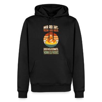 Katze Chillen Faul Müde Lustlos Spruch Lustig - Männer Premium Bio Hoodie - Schwarz - Vorne - Nico (187cm)