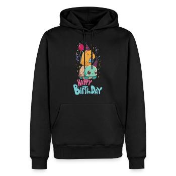 Anniversaire de Capybara - Sweat à capuche Premium bio Homme - noir - Devant - Nico (187cm)