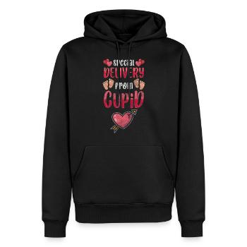 Bébé Biologique Parents Ventre - Sweat à capuche Premium bio Homme - noir - Devant - Nico (187cm)