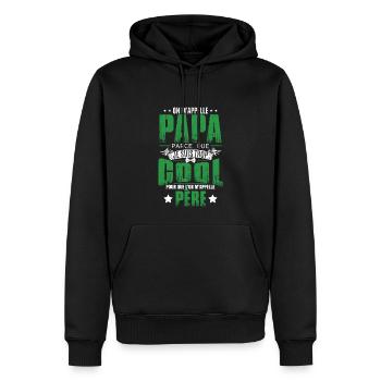 Drôle Fête Des Pères Papa - Sweat à capuche Premium bio Homme - noir - Devant - Nico (187cm)