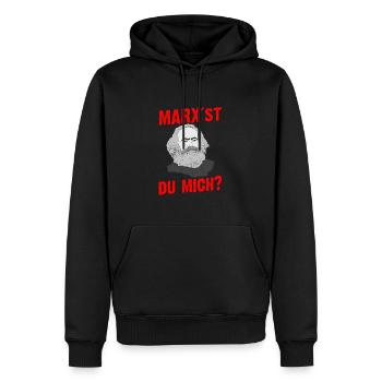 MARXst du mich? Magst du mich? Alle mögen Marx - Männer Premium Bio Hoodie - Schwarz - Vorne - Nico (187cm)