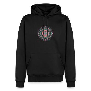 mandala - Männer Premium Bio Hoodie - Schwarz - Vorne - Nico (187cm)