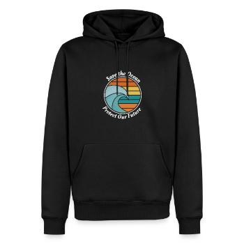 Save the Ocean - Männer Premium Bio Hoodie - Schwarz - Vorne - Nico (187cm)