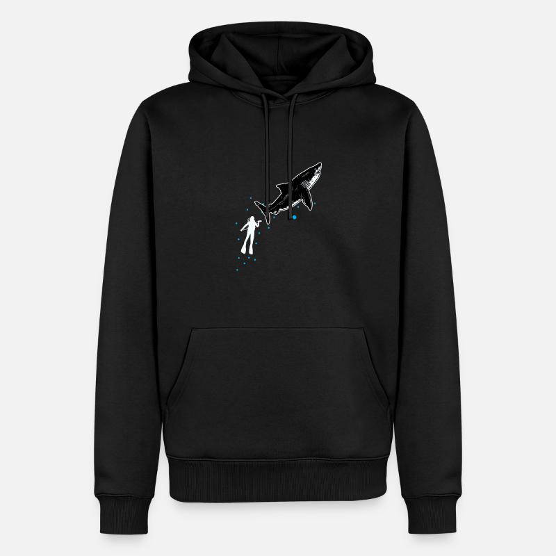 Plongée avec le requin-baleine - Sweat à capuche Premium bio Homme - noir