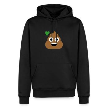 Emoji Poop in Liebe - Männer Premium Bio Hoodie - Schwarz - Vorne - Nico (187cm)