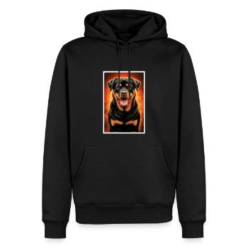 ROTTWEILER MON AMI - Sweat à capuche Premium bio Homme - noir - Devant - Nico (187cm)