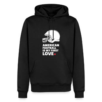 J’adore le football américain élégant - Sweat à capuche Premium bio Homme - noir - Devant - Nico (187cm)