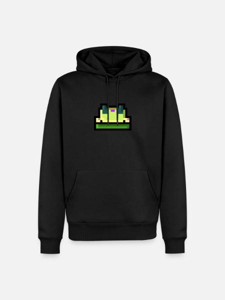 Pixel Frosch - Männer Premium Bio Hoodie - Schwarz
