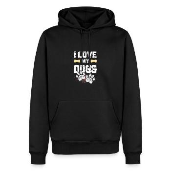 I Love my Dogs - Männer Premium Bio Hoodie - Schwarz - Vorne - Nico (187cm)