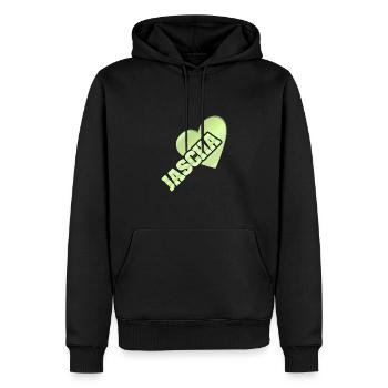 Gold Jascha - Männer Premium Bio Hoodie - Schwarz - Vorne - Nico (187cm)