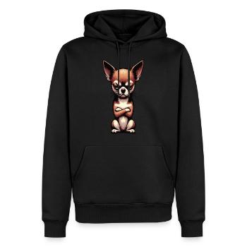 Chihuahua Propriétaire de Chihuahua Propriétaire de Chihuahua Chi - Sweat à capuche Premium bio Homme - noir - Devant - Nico (187cm)