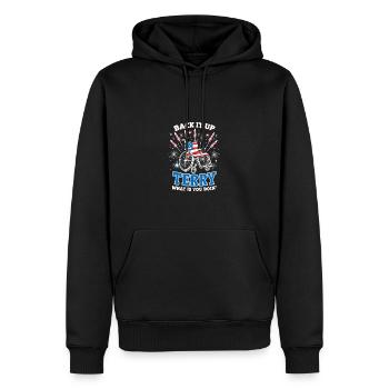 Back It Up Terry Feuerwerk Rollstuhl - Männer Premium Bio Hoodie - Schwarz - Vorne - Nico (187cm)