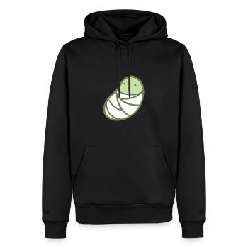 Fève douce - Sweat à capuche Premium bio Homme - noir - Devant - Nico (187cm)