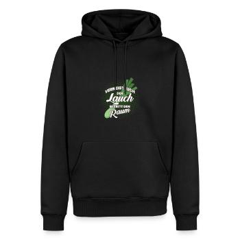 Verneigt Euch Der Lauch Betritt Den Raum - Männer Premium Bio Hoodie - Schwarz - Vorne - Nico (187cm)