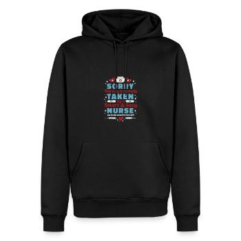 Sorry This Guy Is Already Taken By A Smart And - Männer Premium Bio Hoodie - Schwarz - Vorne - Nico (187cm)