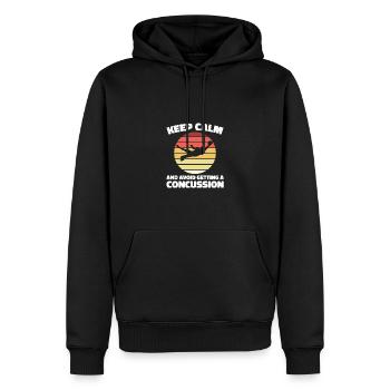 Rester calme et avoir une commotion cérébrale - Sweat à capuche Premium bio Homme - noir - Devant - Nico (187cm)
