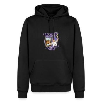 Ich mag Bourbon und Tennis Lustiger Humor Sport - Männer Premium Bio Hoodie - Schwarz - Vorne - Nico (187cm)