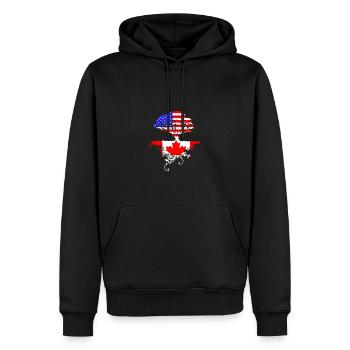 Canadian Roots American Grown Canada Flag - Männer Premium Bio Hoodie - Schwarz - Vorne - Nico (187cm)
