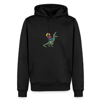 Cool Jesus Rides Dinosaur Funnier - Sweat à capuche Premium bio Homme - noir - Devant - Nico (187cm)