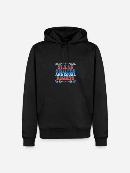 Star stripes and equality - Men’s Premium Organic Hoodie - black